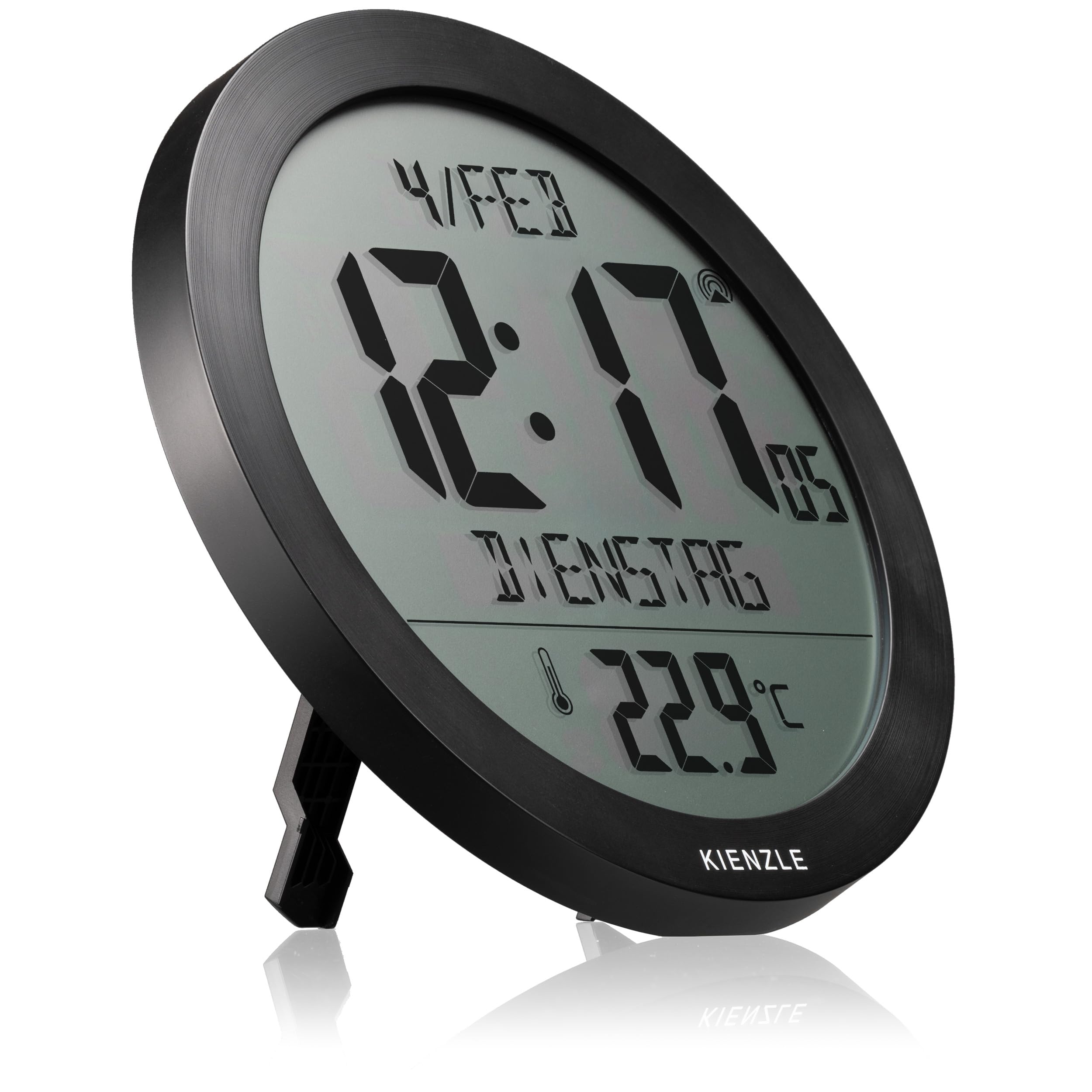 kienzle-dcf-funkwanduhr-18-7-cm-mit-innentemperatur-schwarz image 4