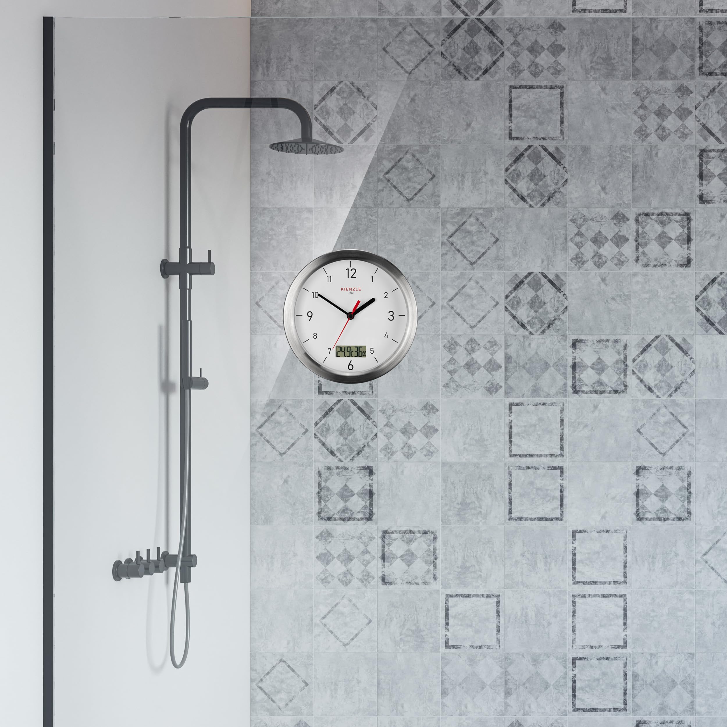 kienzle-dcf-badezimmeruhr-17-cm-wasserdicht-mit-thermo-hygrometer image 2
