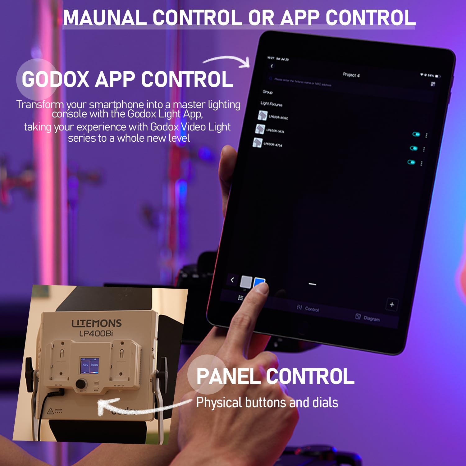 godox-lp400r-rgb-led-panel-36w-mit-app-steuerung image 5