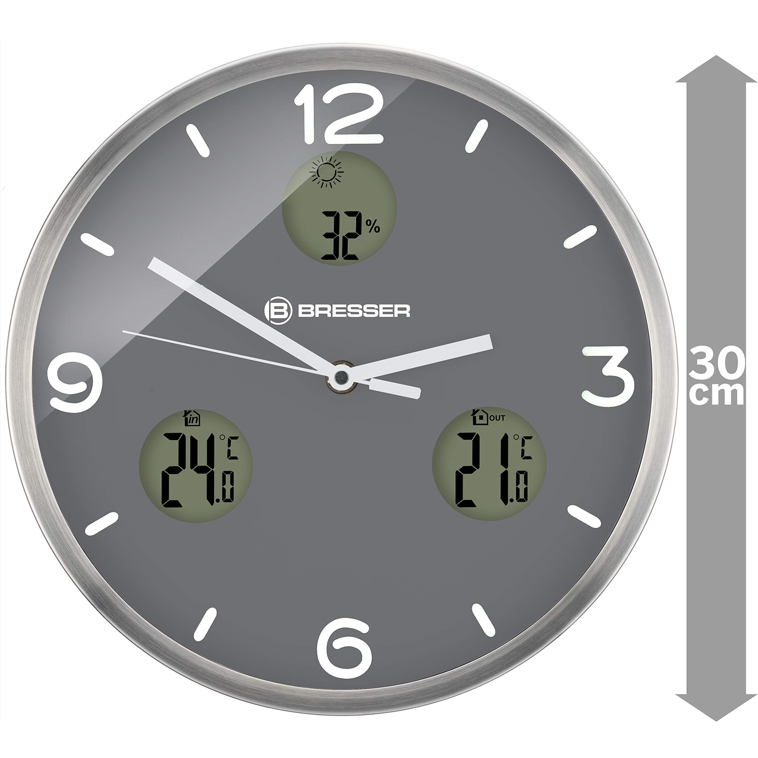 bresser-mytime-io-nx-funk-wanduhr-30-cm-mit-thermo-hygrometer-grau image 6