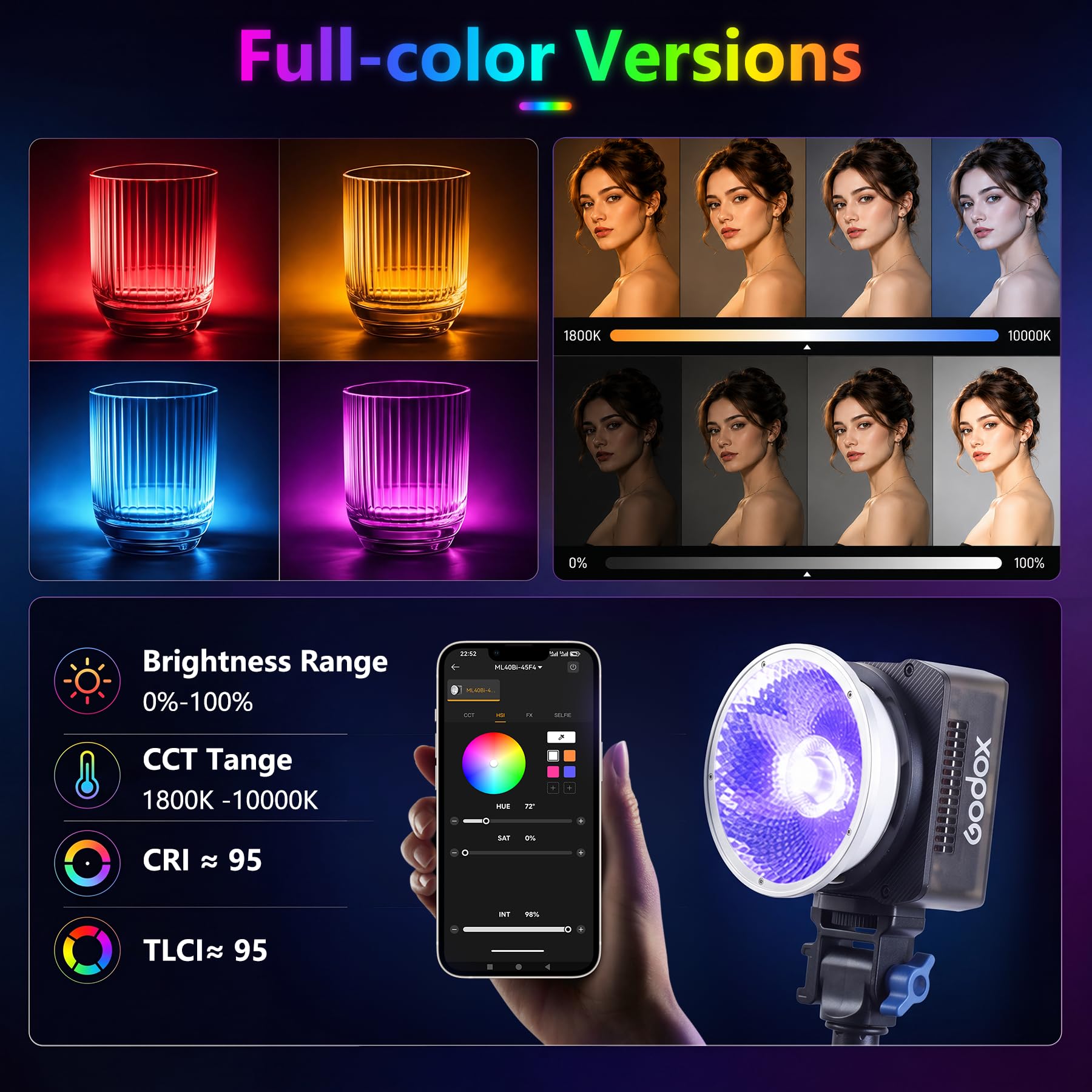 godox-sl100bi-led-videolicht-100w-2800-6500k-bowens-mount image 5