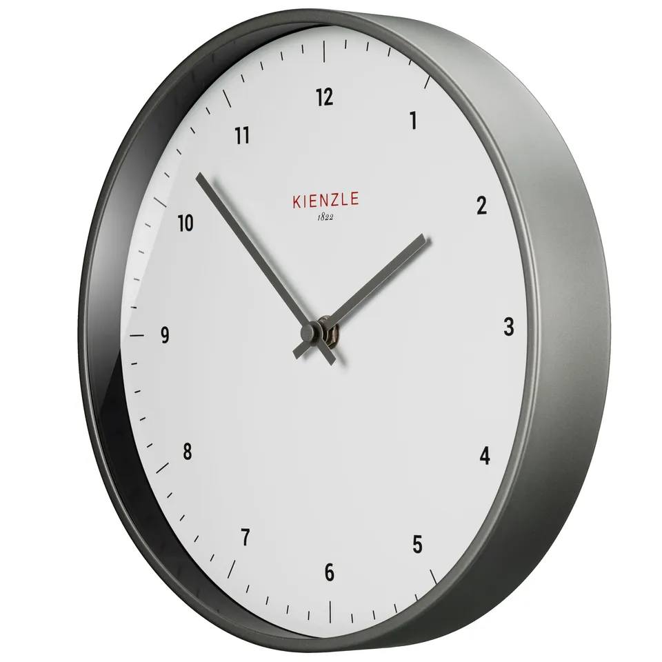 kienzle-classic-funkwanduhr-dcf-25-cm-stahlrahmen-silber image 1