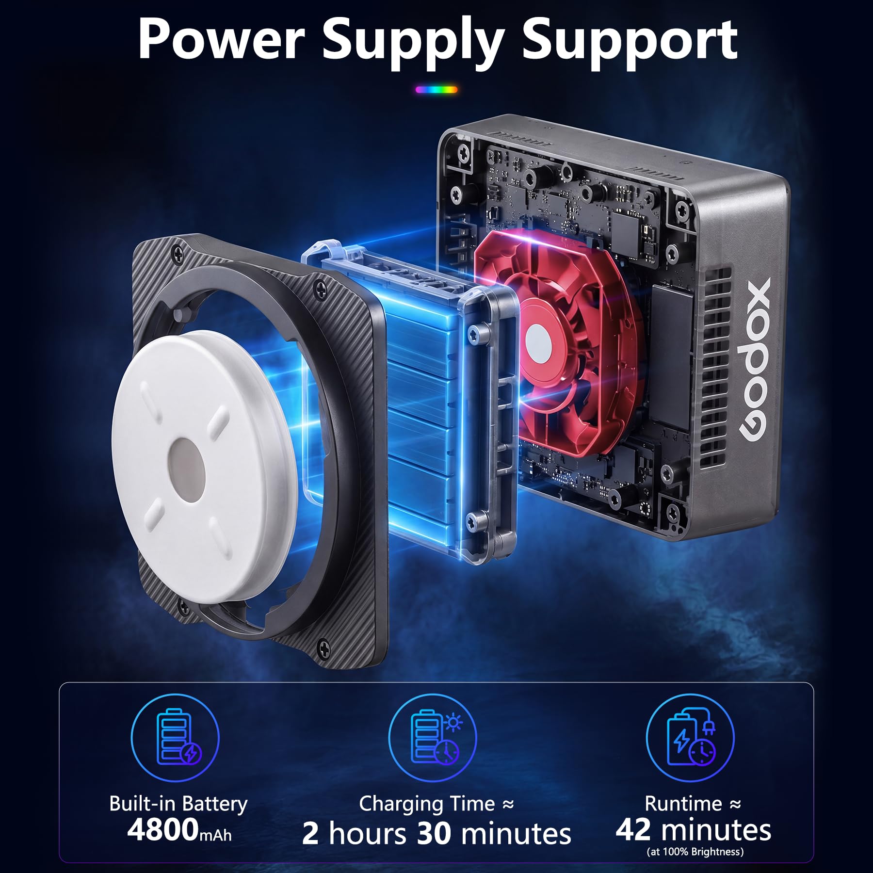 godox-sl100bi-led-videolicht-100w-2800-6500k-bowens-mount image 6