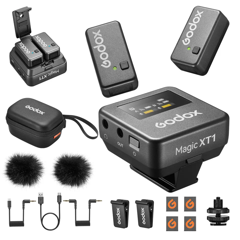 godox-magic-xt1-funk-lavalier-mikrofon-set-2tx-1rx-mit-lade-case-touchscreen image 1