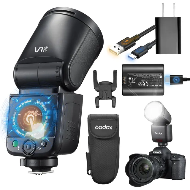 godox-v1-mid-blitz-55ws-mit-rundem-kopf-und-touchscreen-f-r-olympus-panasonic image 1