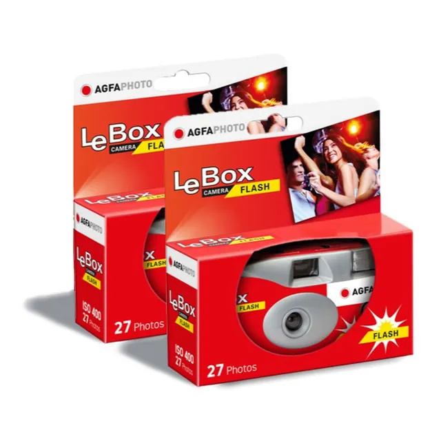 agfaphoto-lebox-flash-einwegkamera-27-fotos-31mm-objektiv-grau-rot-2er-pack image 1