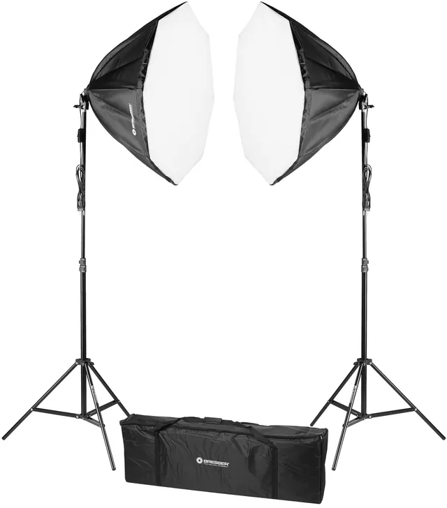 bresser-tageslicht-set-850w-mit-2-lampenstativen-und-70-cm-octabox image 1
