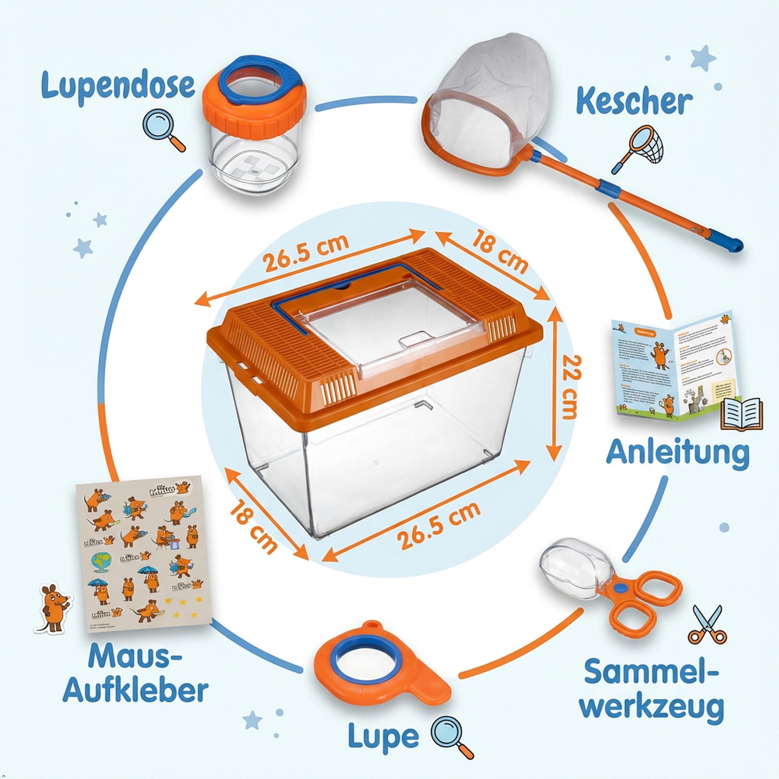 bresser-diemaus-outdoor-entdecker-set-f-r-kinder-mit-terrarium-und-kescher-5-tei image 3