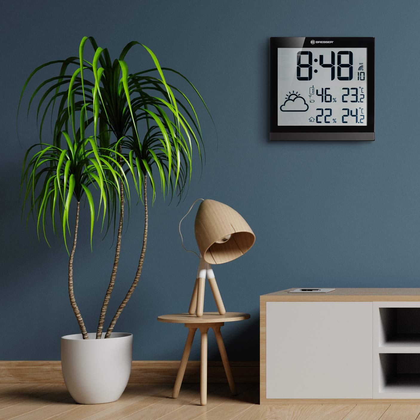 bresser-lcd-wetter-wanduhr-climatemp-jc-mit-au-ensensor-funk-temperatur-und-luft image 2