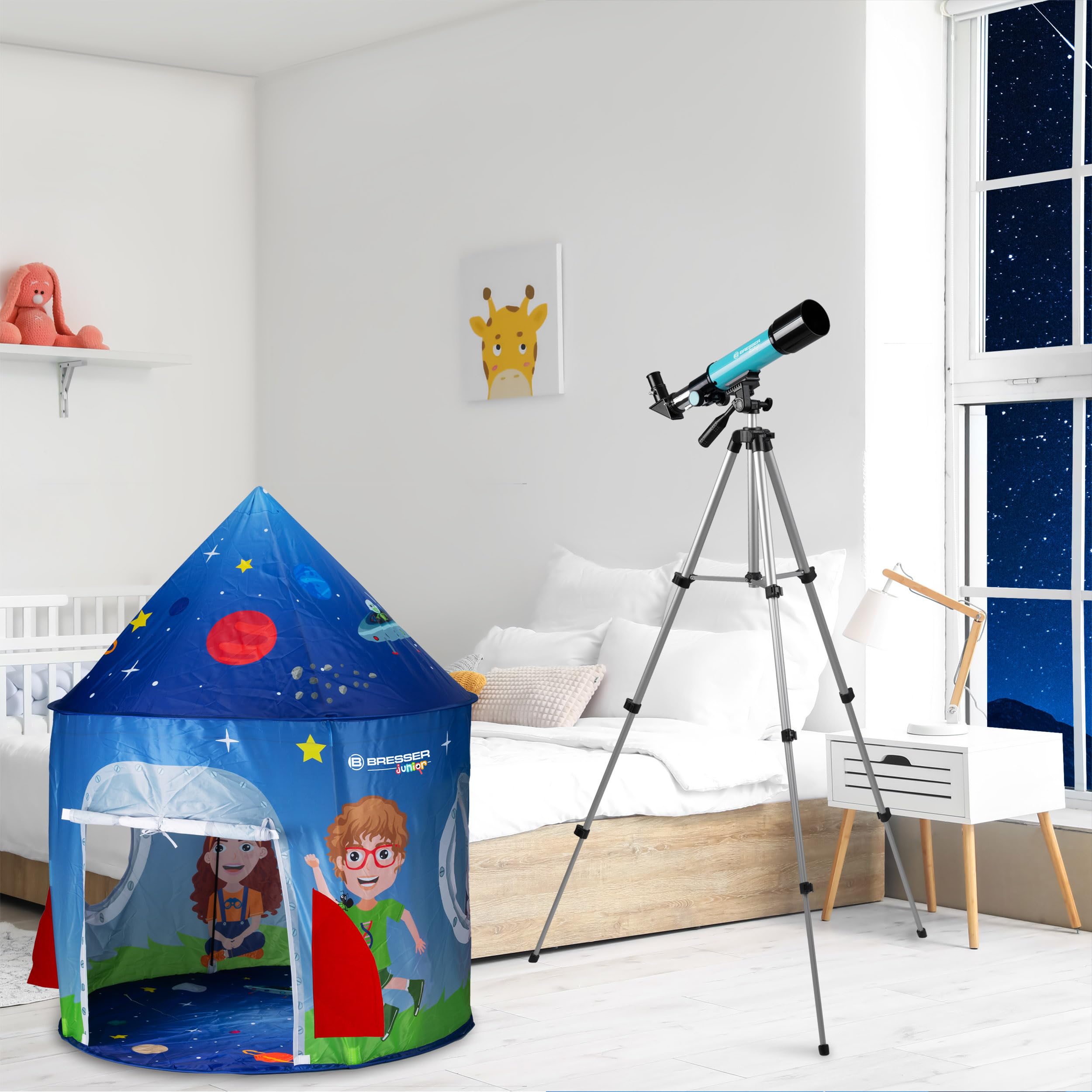 bresser-junior-linsenteleskop-50-360-mit-zelt-kinder-astronomie-set-blau image 2