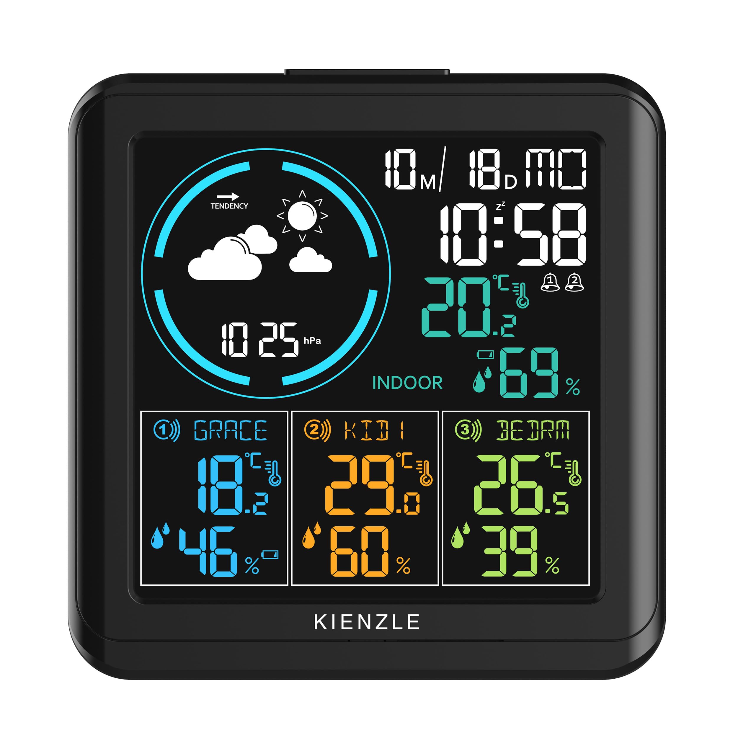 bresser-kienzle-wetterstation-funk-mit-3-au-ensensoren-und-farbdisplay image 3