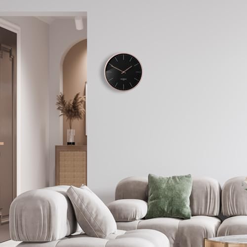 bresser-kienzle-modern-funkwanduhr-dcf-aluminium-25-cm-ros-gold-schwarz image 8