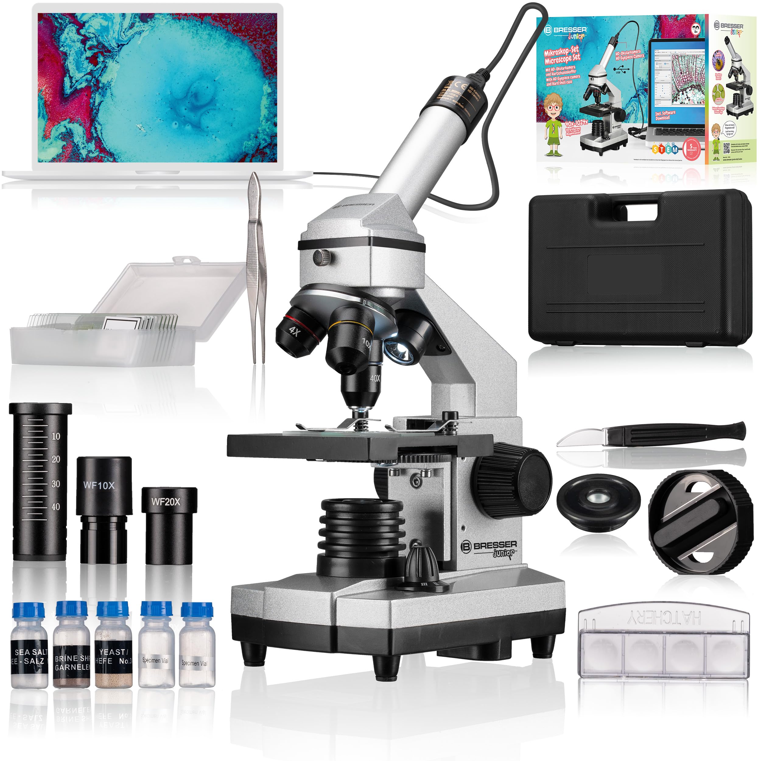 bresser-junior-mikroskop-set-40x-1024x-mit-usb-kamera-led-beleuchtung-zubeh-r-un image 6