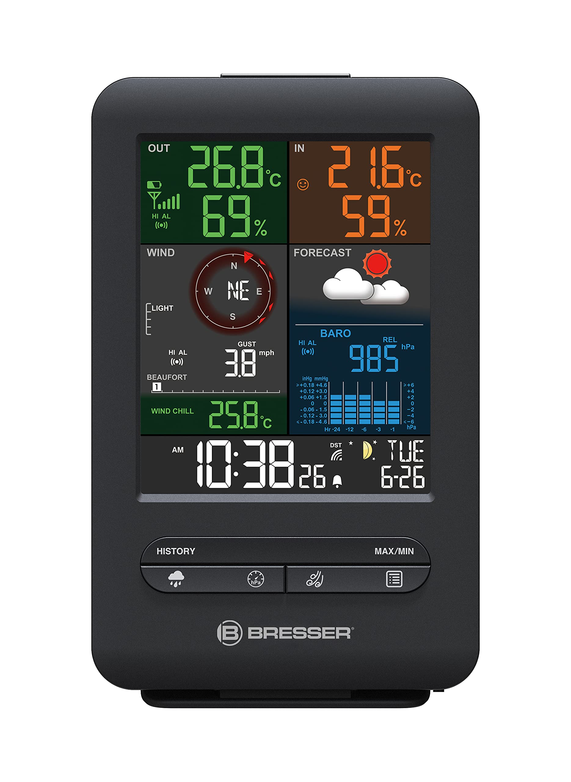 bresser-zusatz-basisstation-schwarz-f-r-7002525-beaufort-wetter-center-5-in-1 image 3