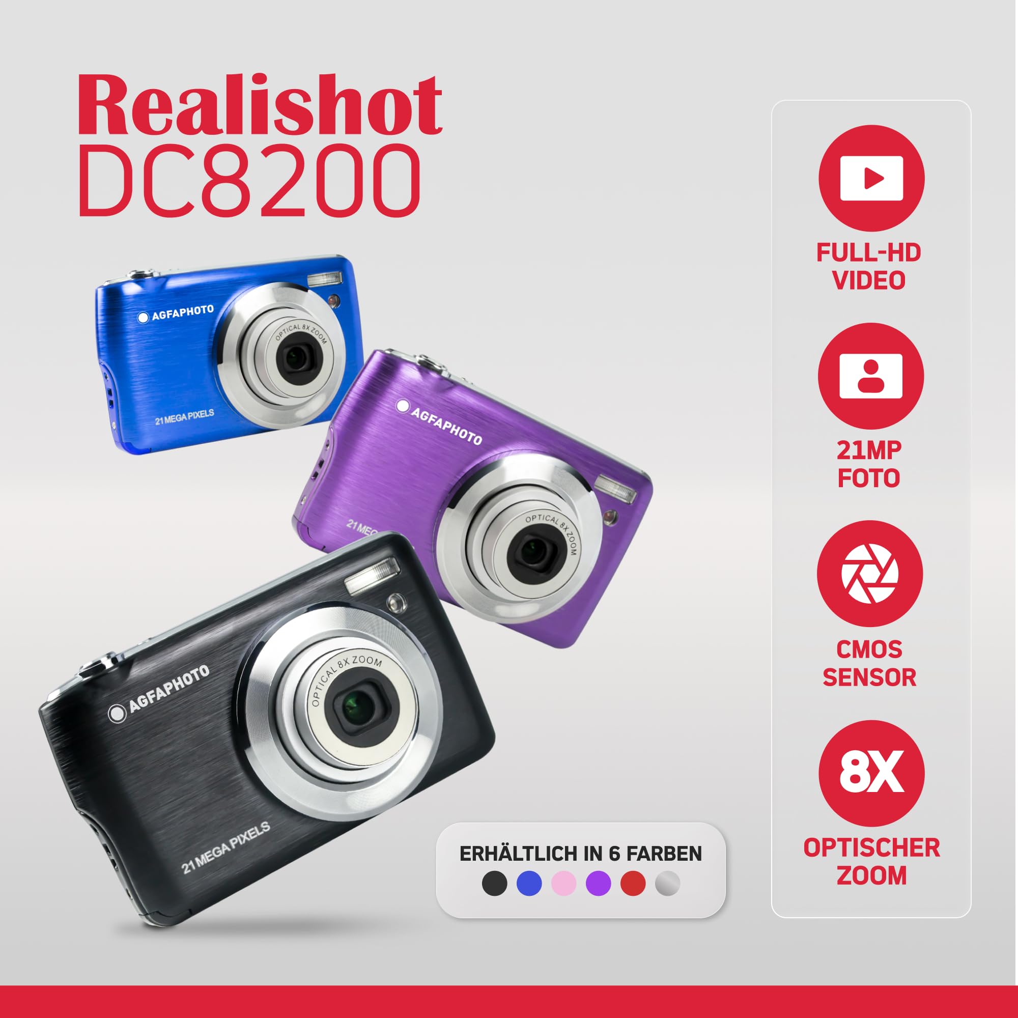 agfaphoto-realishot-dc8200-kompaktkamera-18mp-silber image 2