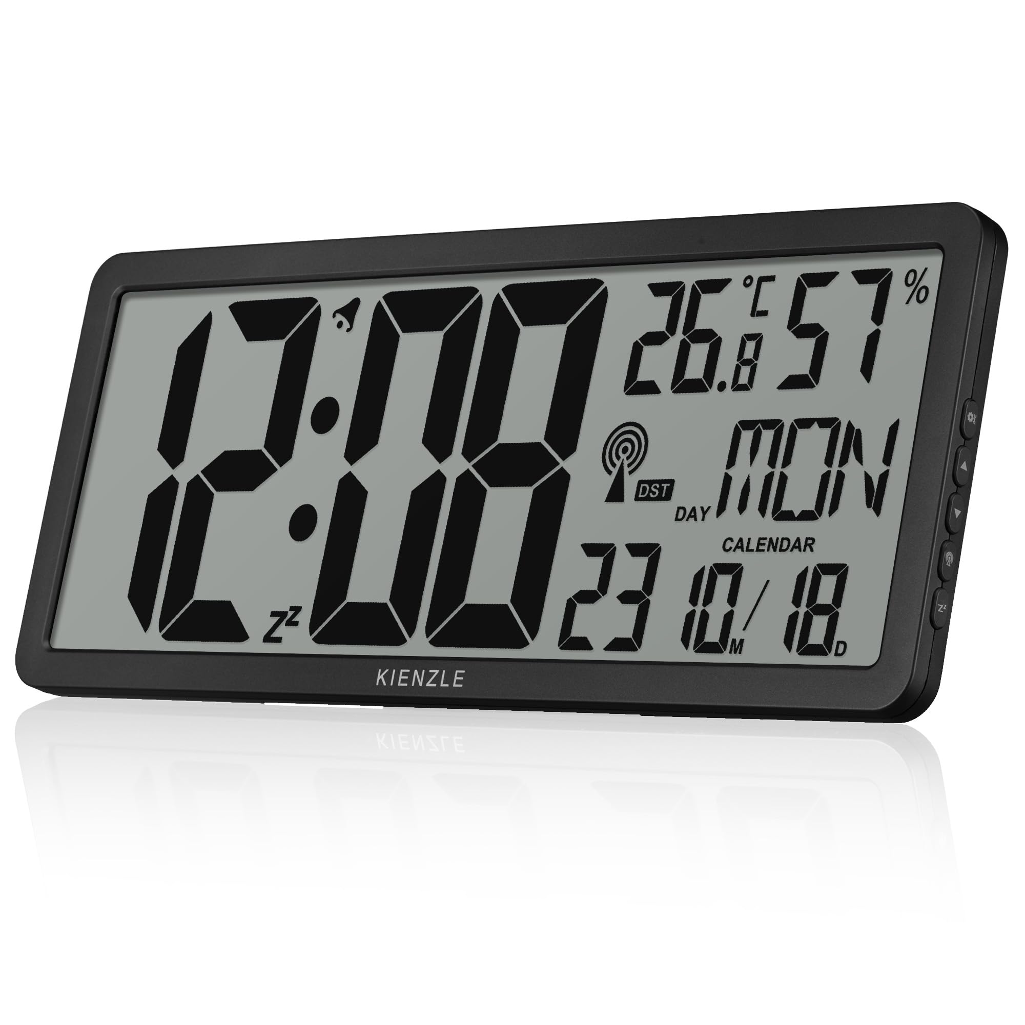 kienzle-xxl-digitale-funkwanduhr-dcf-mit-thermometer-und-hygrometer image 1