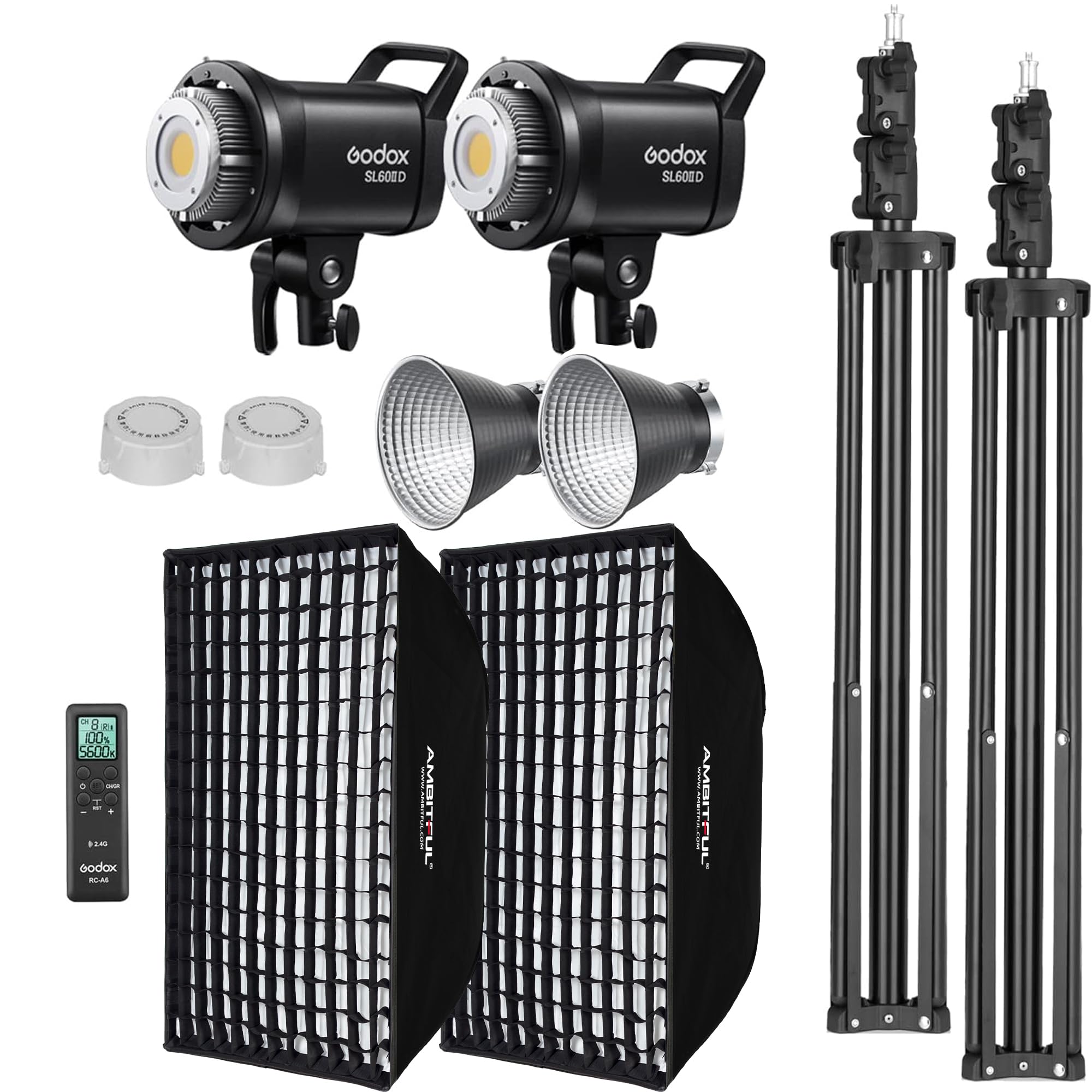 godox-sl60ii-d-led-videoleuchte-2er-set-dauerlicht-kit-mit-softbox-stativ-app image 1